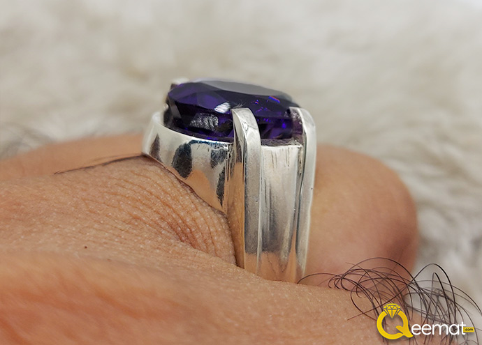 Amethyst Stone Ring For Men Made Pure Silver