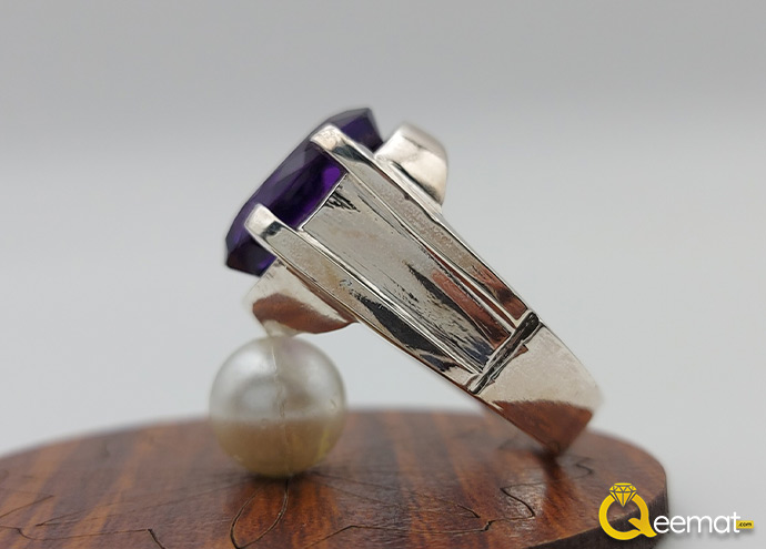Amethyst Stone Ring For Men Pure Silver