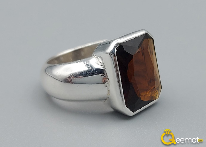 Beautiful Garnet Stone Ring For Men Or Boys Made Of Pure Chandi