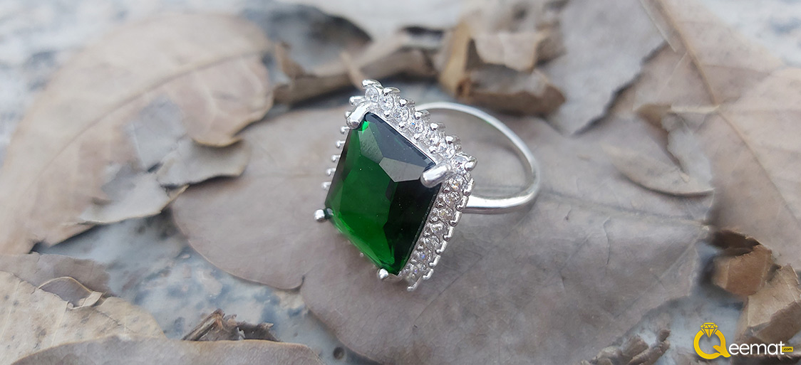 Beautiful Green Gemstone Tourmaline Silver Ring For Girls