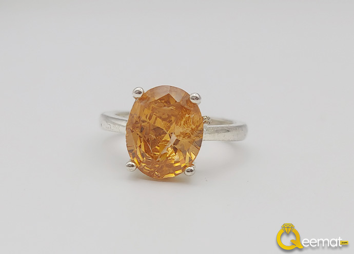 Beautiful New Design Yellow Topaz Ring Pure Silver