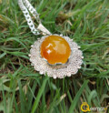 Big Size Yellow Agate Pendant With Silver Chain Order