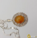 Big Size Yellow Agate Pendant With Silver Chain Price In Pakistan