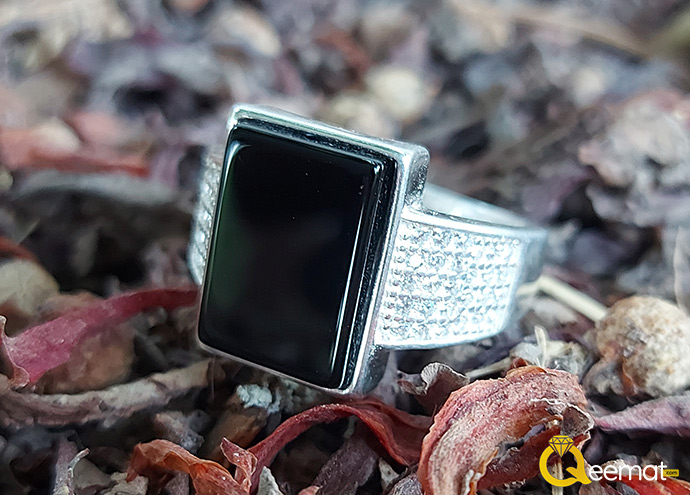 Black Agate 925 Silver Ring To Gift