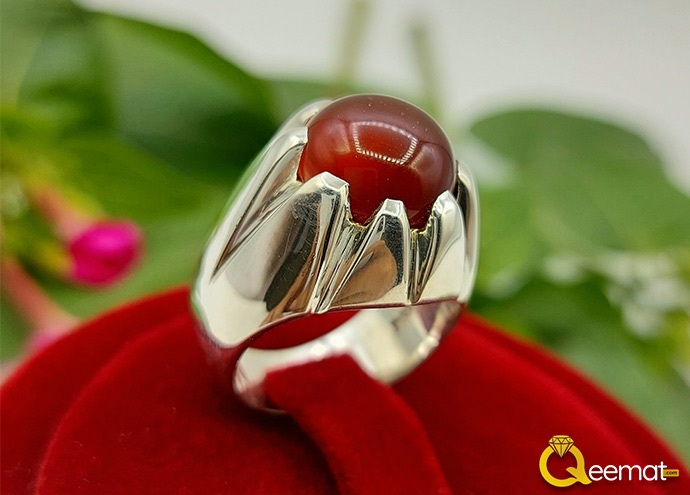 Buy Aqeeq Yamni Gemstone Silver Ring For Boy