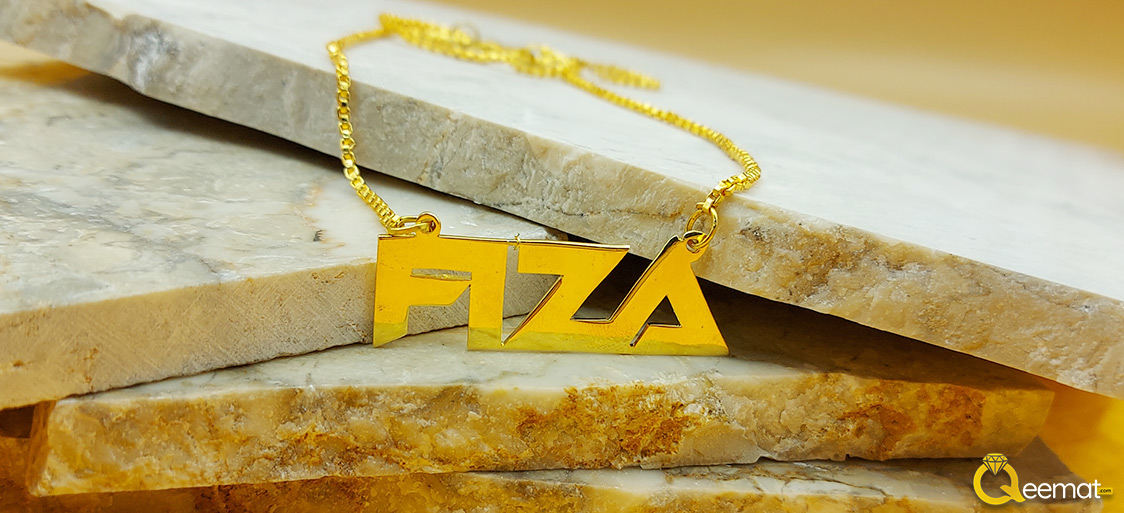 Custome Name Necklace In Gold Plated For Girls 1