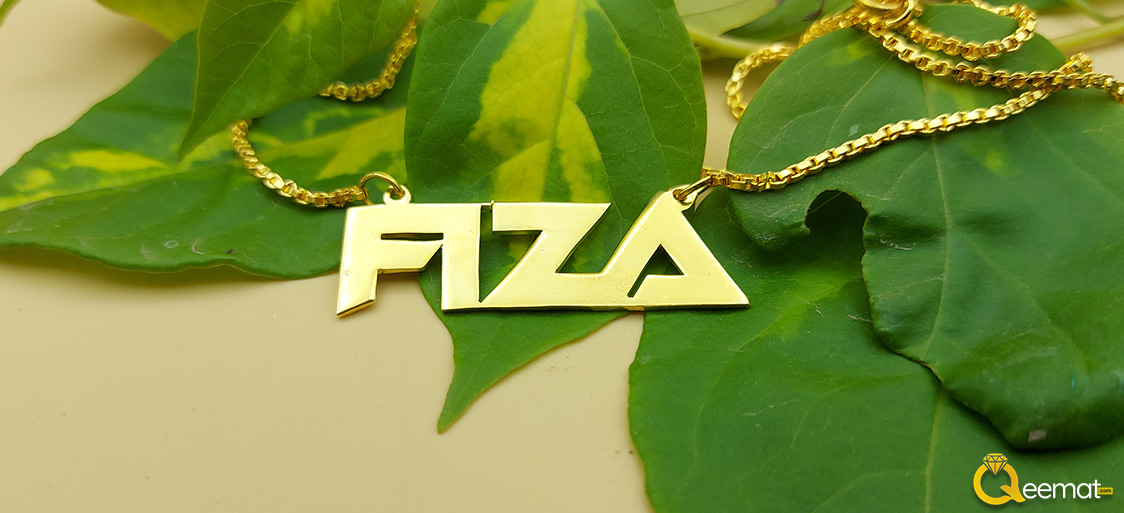 Fiza Name Necklace In Gold Plated