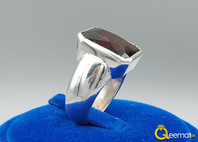 Garnet Stone Ring For Men Or Boys Made Of Chandi