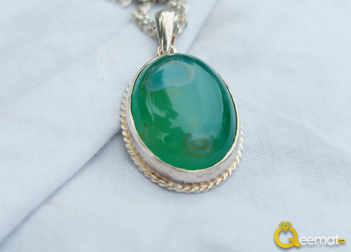 Green Agate Necklace For Girls Online Order