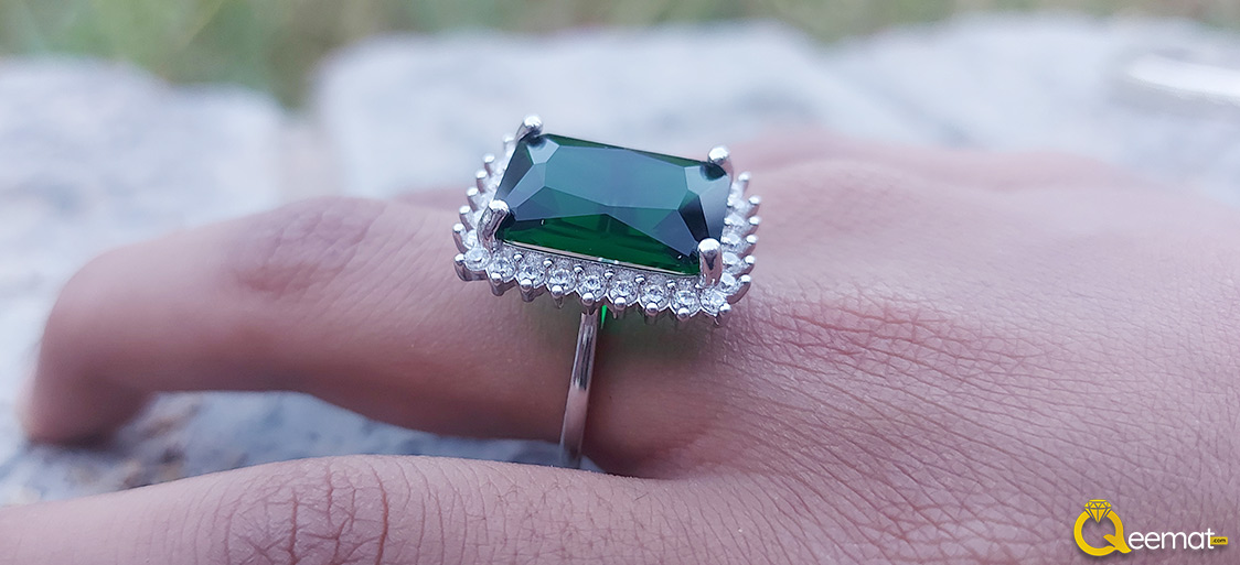 Green Gemstone Ring For Women Made Of Tourmaline Gemstone And Pure Silver
