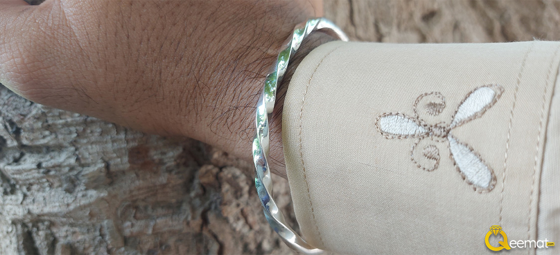 Half Watt Style Silver Bracelet For Men