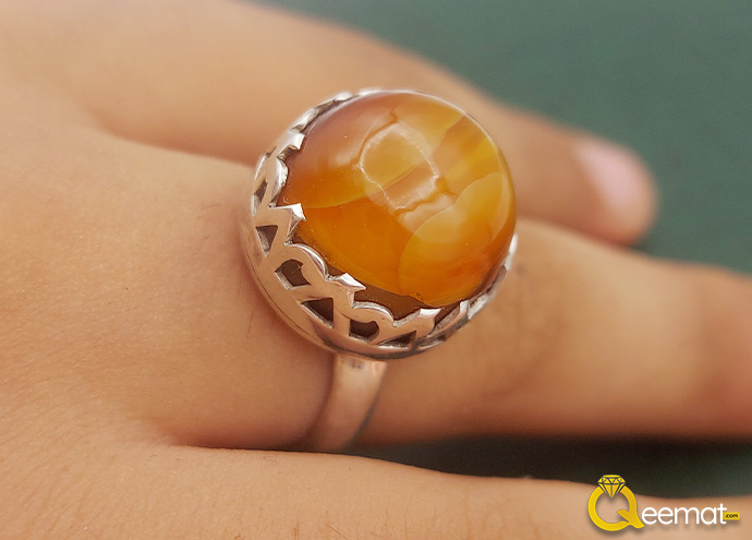 Orignal Agate Ring Made Of Silver Online Order