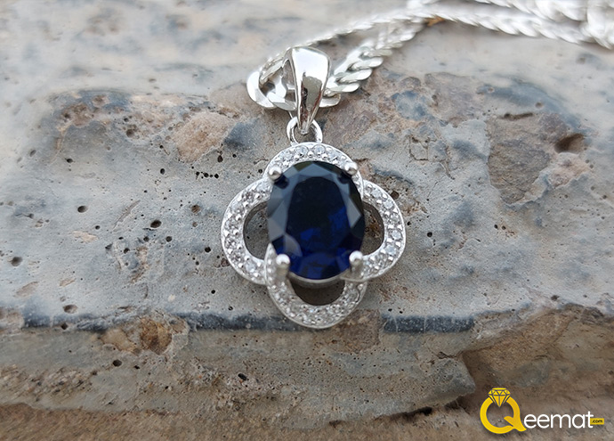 Pure 925 Silver Blue Gemstone Pendant For Women And Mens