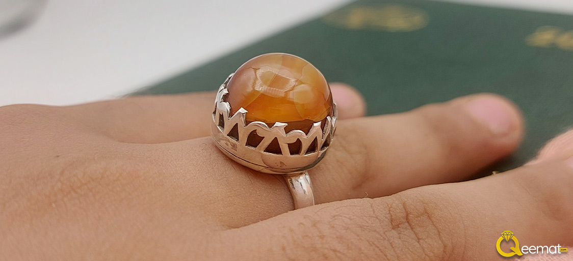 Real Agate Ring Made Of Silver For Girls
