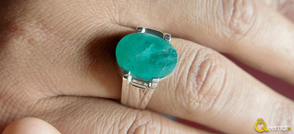 Real Emerald Stone Made In Pure Silver