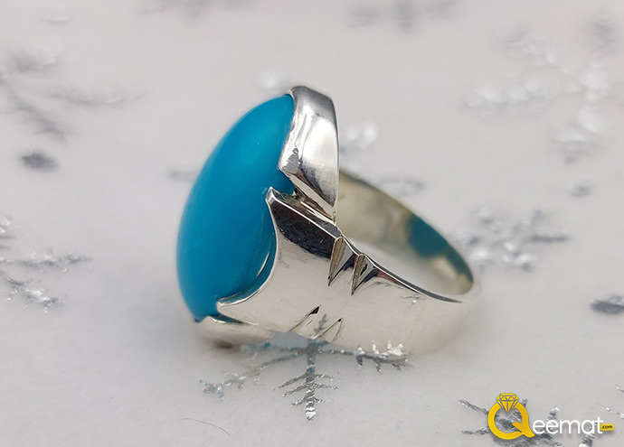 Real Turquoise Feroza Ring Design For Men Made Of Pure 925 Silver Chandi Online Order