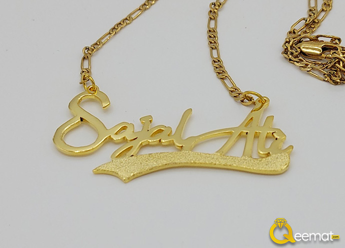 Sajal Ali Custom Name Gold Plated Locket Online Order For All Countries
