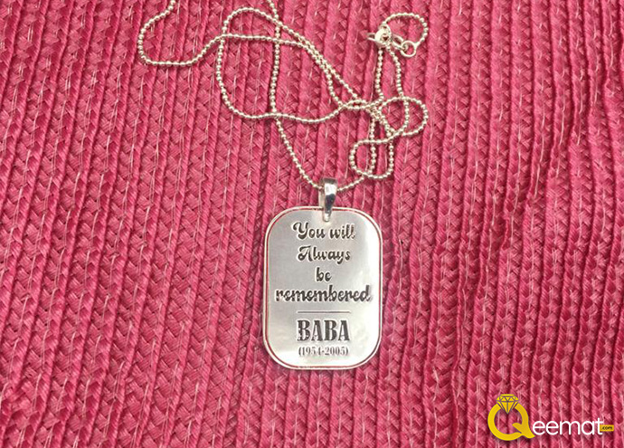 Silver Chandi Made Quote Necklace For Girls