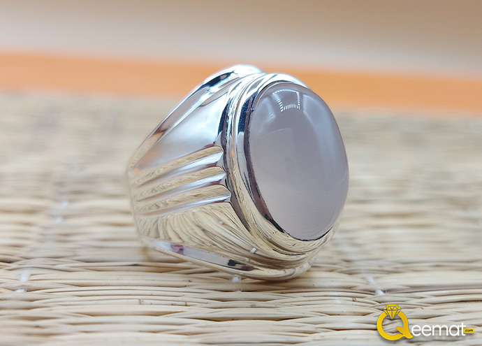 Silver Ring In Quartz Stone For Men