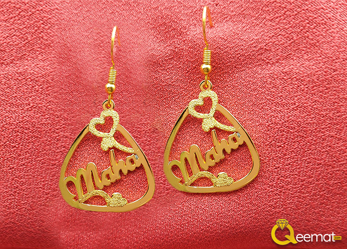 Simple Earrings For Girls With Custom Name Gold Plated 925 Silver