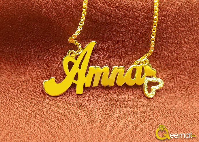 Single Name Necklace Artificial For Girls Gold Plated