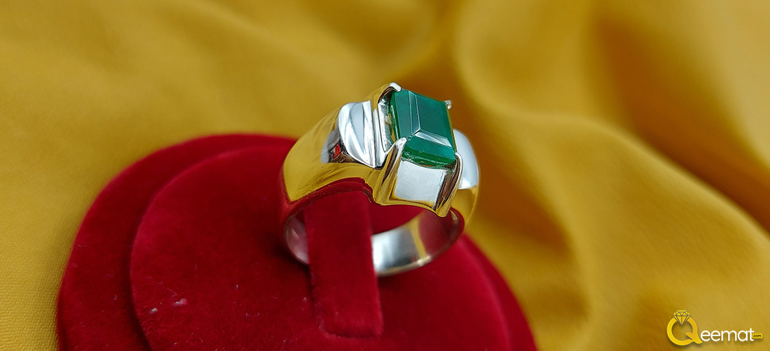 Emerald Gemstone Ring For Men Pure Silver