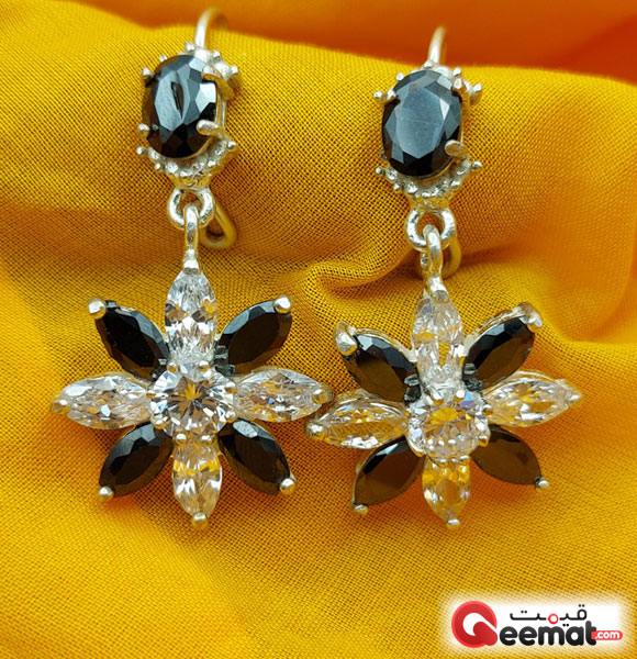 Black And White Silver Earrings