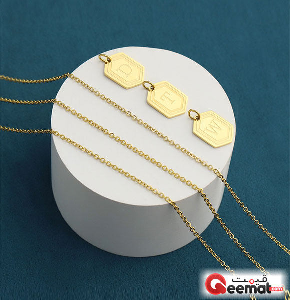 Chandi Made Alphabet Necklace Gold Plated Silver Made