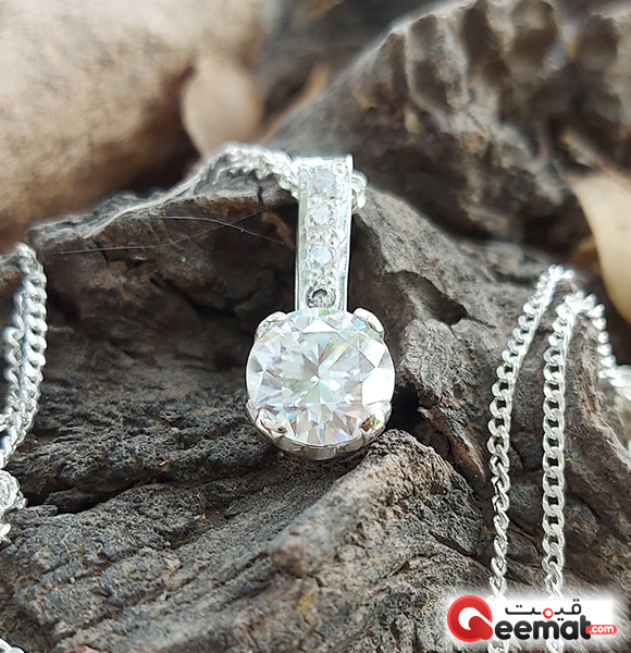 925 Silver Made Moissanite Necklace For Girls