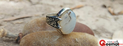 Agate stone ring for march april month brithstone