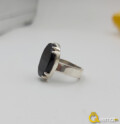 Black Aqeeq Gemstone Ring Design For Women
