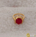 Gold Plated Pure Chandi Ring With Yaqoot Gemstone For Women