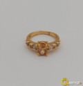 Gold Plated Silver Or Chandi Ring With Oval Pukhraj