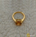 Gold Plated Yellow Pukhraj Stone Ring