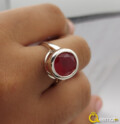 Pure Chandi Ring With Yaqoot Stone For Females