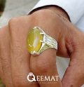 Real Yellow Aqeeq Imran Khan Ring Design