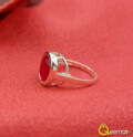 Round Ruby Gemstone Silver Ring For Girls