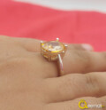 Yellow Pukhraj Ring For Girls Simple Design