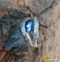 Buy Online Blue Sapphire And Small Zircon Stones Ring