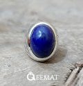 Dark Blue Lajward Stone Ring Silver Made