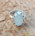 Front View Picture Of White Moonstone Ring
