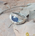 Neelam Stone Design Silver Ring For Girls
