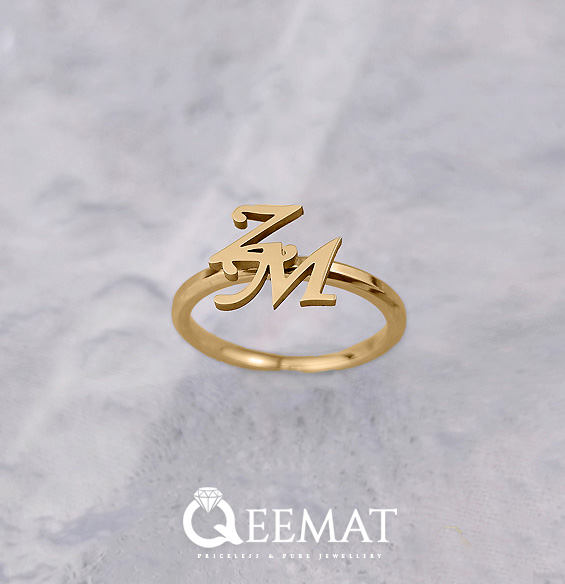 Cz Initial Gold Ring Alphabet Ring Gold Stacking Ring Adjustable Ring  Letter Ring Vintage Gold Rings Initial Ring Thumb Ring Open Ring R-396