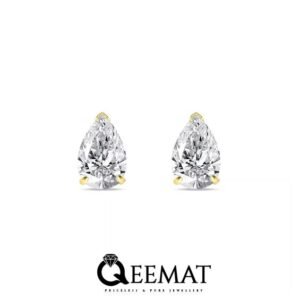 Pear Cut Lab-Created Diamond Drop Stud Earrings