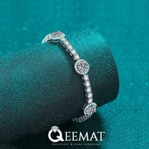 925 Sterling Silver Slider Bracelet with Zirconia or Moissanite Stone