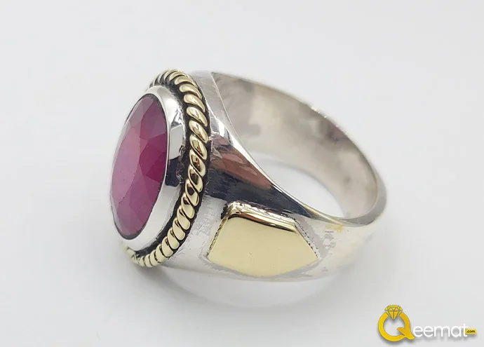 925 Sterling Silver Stone Ring With Garnet Gemstone