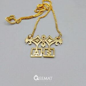 925 Silver Custom Name A-S Pendant in 24K Gold Plated