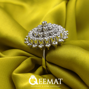 Sterling Silver Cluster Ring for Women with Cubic Zirconia Stones