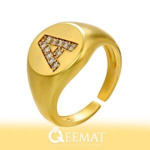 Alphabets Rings For Girls Gold Plated in 925 Silver