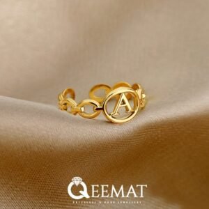 Buy Silver Made Initial Ring in 24k Gold Plated or Silver Plated